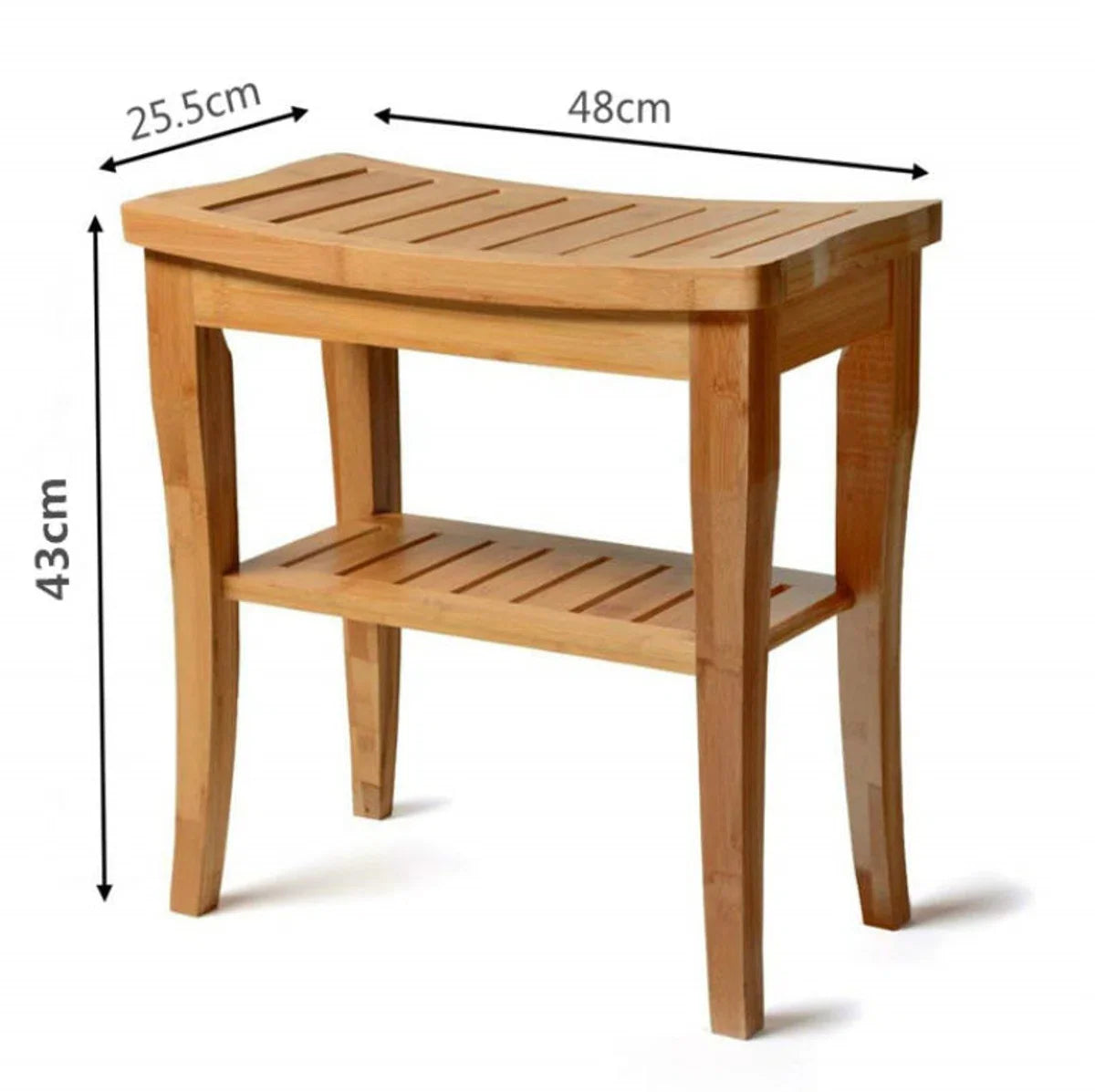 Decopatent® Bamboe Badkamer Sauna bankje - 48cm - Met opbergruimte