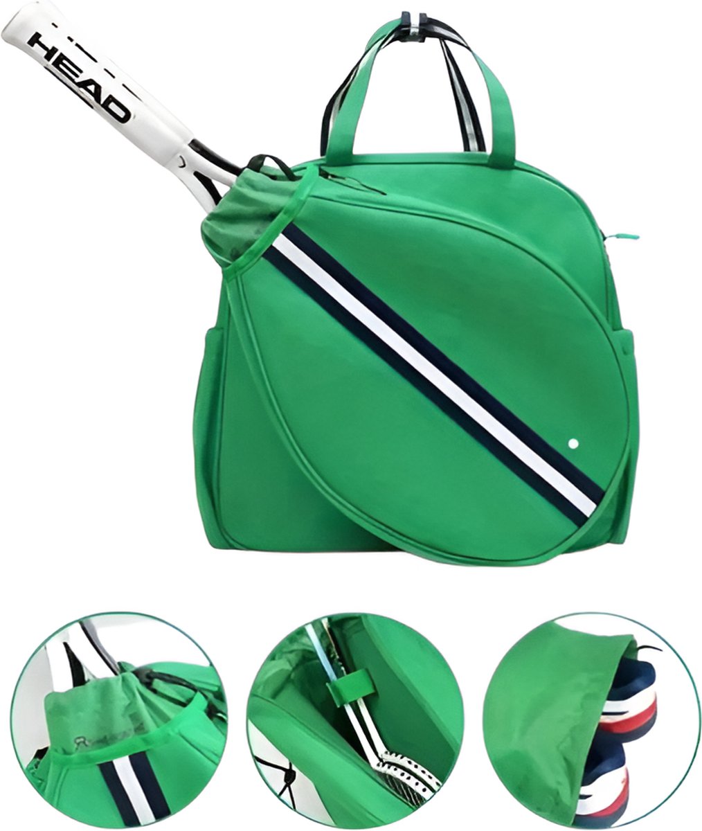 E-Shop4u - Tennistas - Tennis & Badminton Racketsporttas Dames - Eén Schouder - Schoenentas - Trekkoord - 40x13x38cm - Pickleball - Squash - Padel - Tennistas - Lavendel