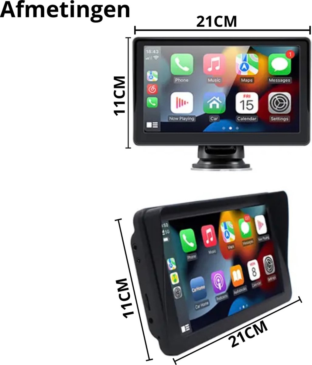 Android Auto Scherm - CarPlay Scherm - Universeel CarPlay Scherm - 7 inch HD Scherm - Bluetooth 5.0