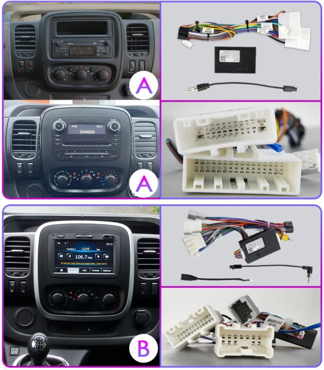 Opel Vivaro B / Renault Trafic 3 / Fiat Talento / Nissan NV300 | 2014 - 2021 | Autoradio met Navigatie | 2GB & 32GB | Carplay & Android Auto | radioscherm | 2014 2015 2016 2017 2018 2019 2020 2021