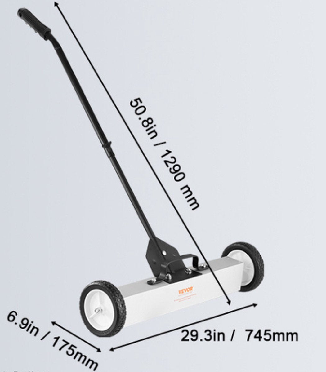 Eszenzics™ Magnetische Veegmachine Pro5 - Industriële Professionele Magneetbezem - Extra Sterk - 75cm breed - Bezem t.b.v. metalen - Voor Binnen en Buiten
