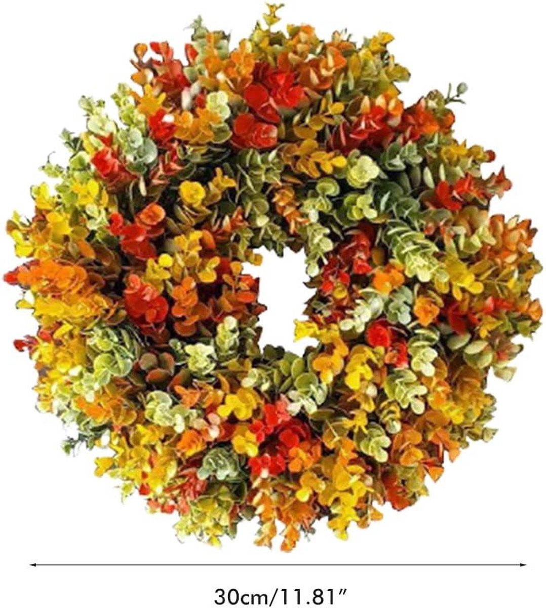 Herfstkrans blad cirkelslinger 30 cm huisdeur bruiloft muur woondecoratie herfstkrans