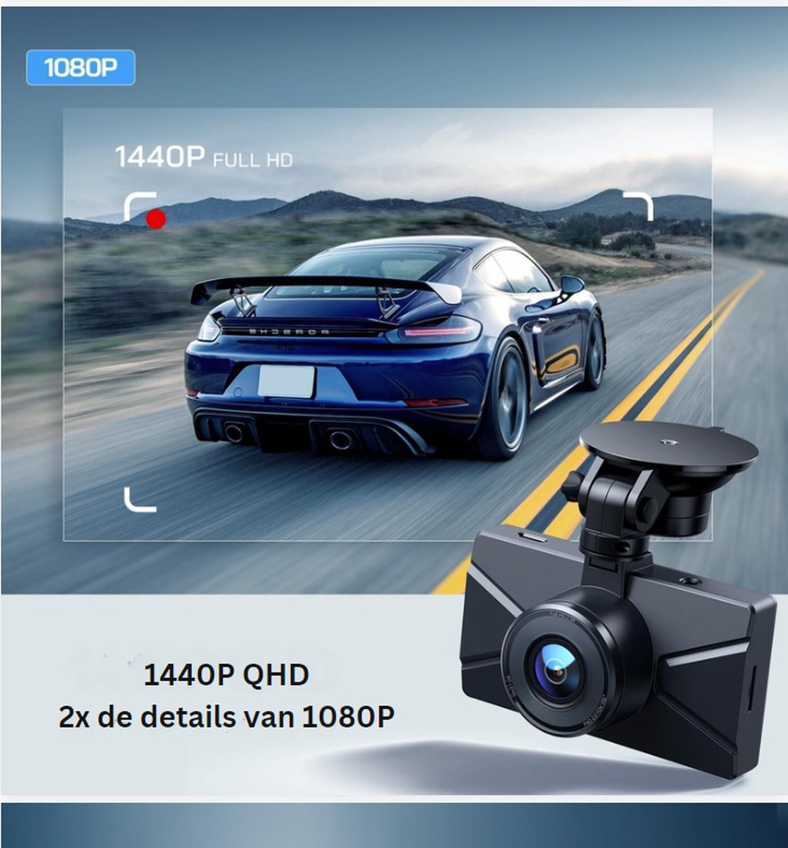 Dashcam - Beveiliging - Universele Pasvorm - Met Achteruitrijcamera - Display - Autocamera