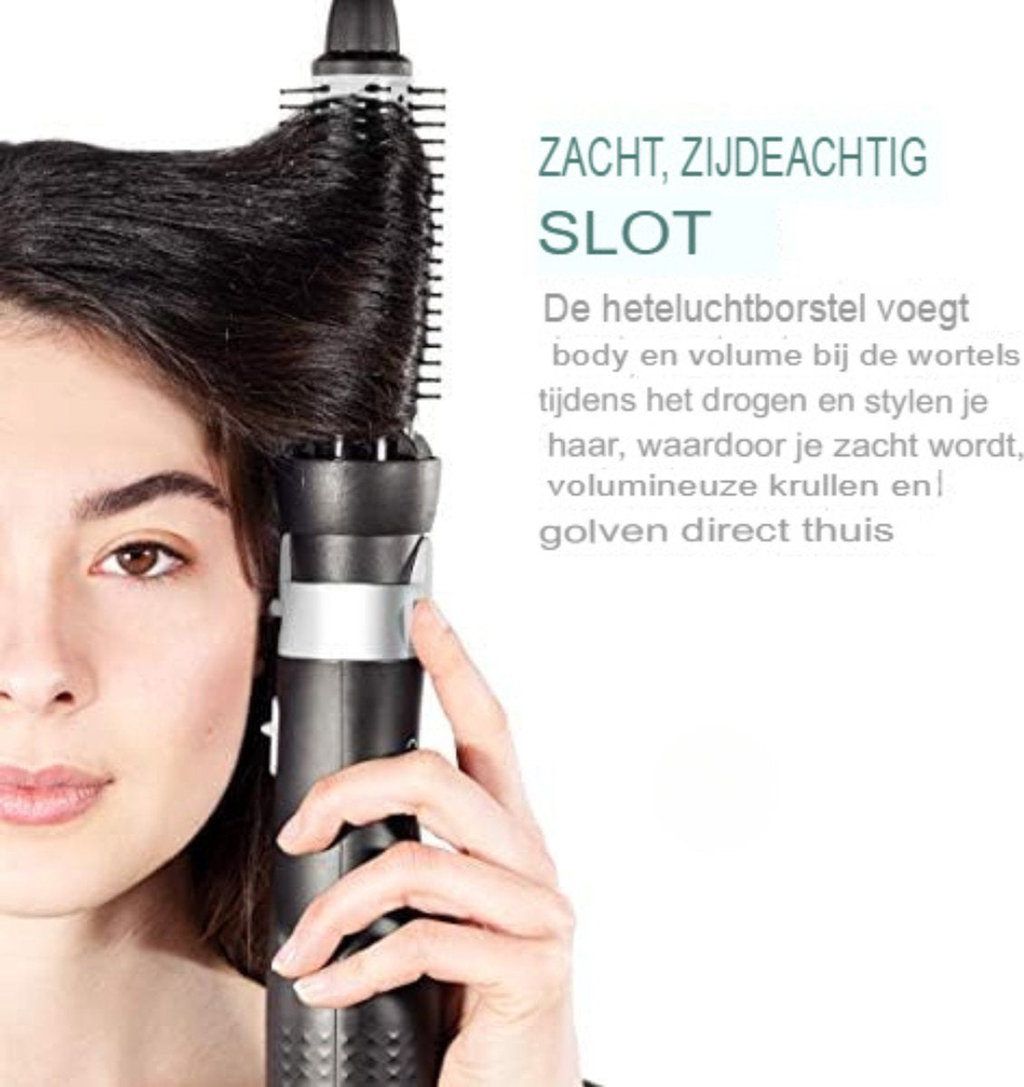 Hairbrush Electric - Heat Brush - Hairbrush Round - Hairbrush Anti-tangle - Black/Silver