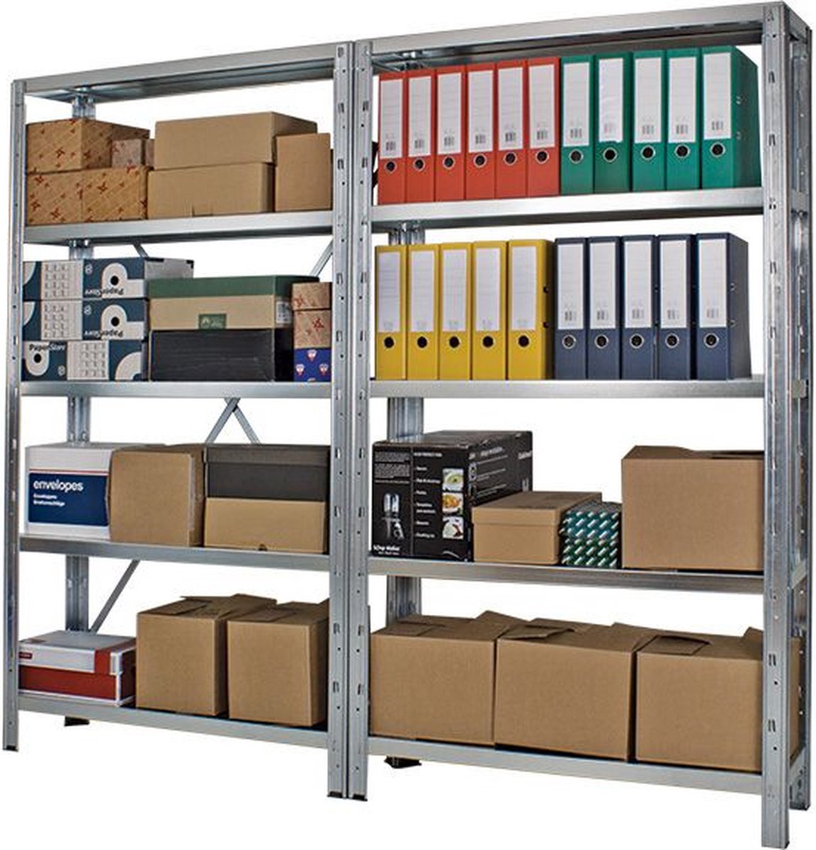 Storage rack - Galvanized metal - 90 cm wide - 173 cm high - 4 shelves - 85 kg per shelf - Assemble without screws