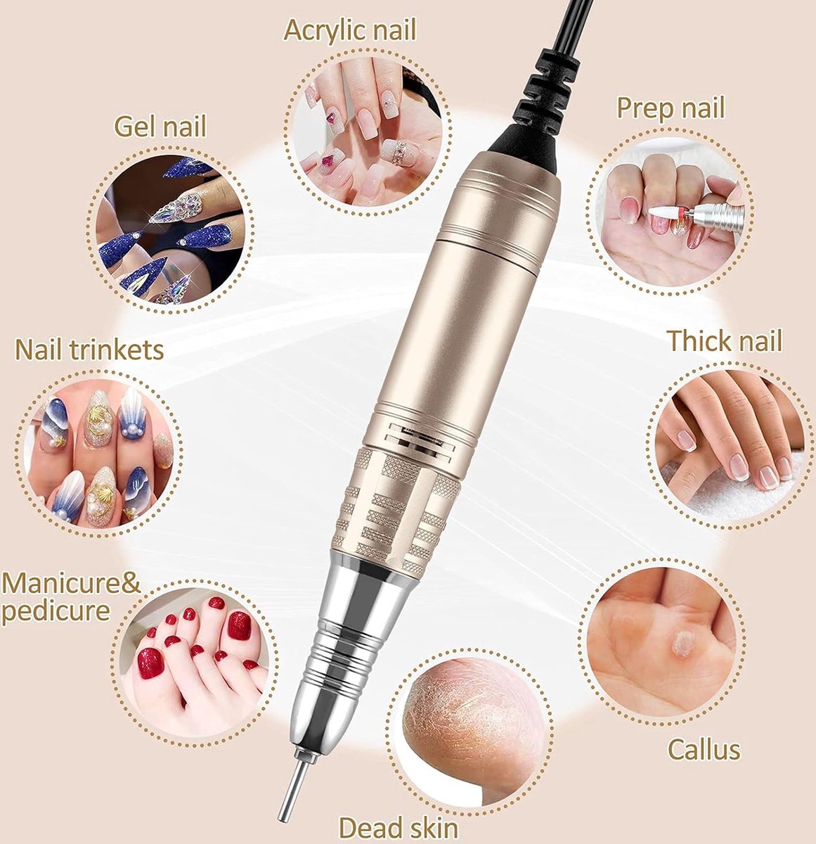 Elektrische Nagelvijl - Nagelfrees - Electric Nail File - Manicureset - Manicure. Pedicure - Nagelvijl - Nagelboor