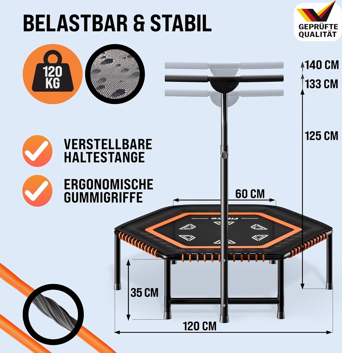 Rebounder - Rebounder Trampoline - Rebouncer - Minitrampoline - Rebounder Training - Fitnesstrampoline