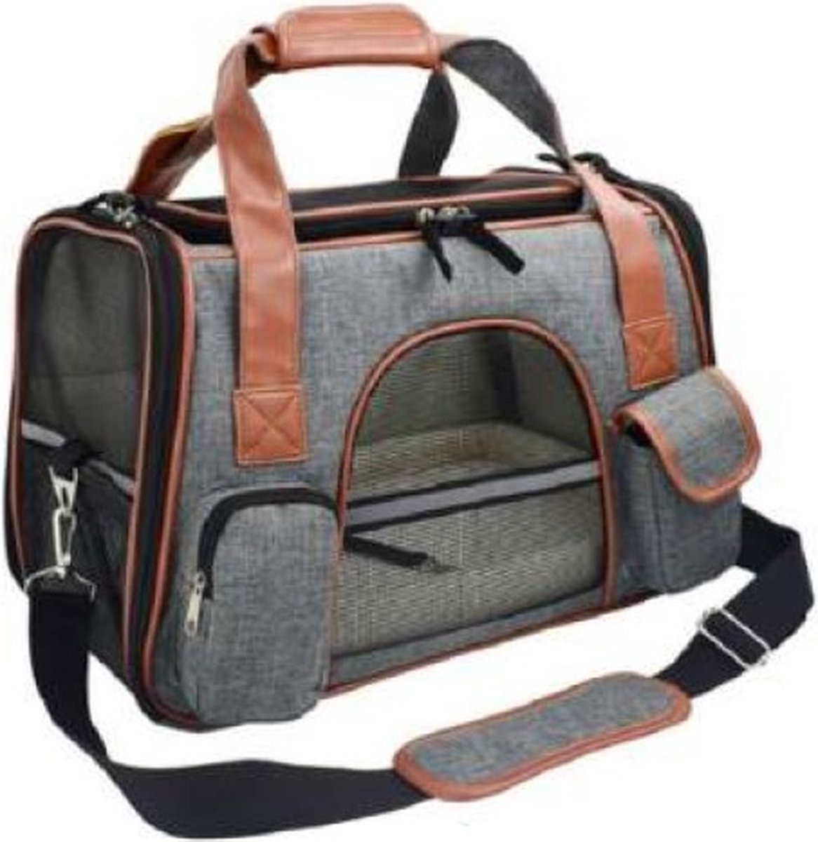 Dierendraagtas | Huisdiertas | Pet Travelbag | Dierenschoudertas | Reismand | Hond reistas | Kat reistas | Katten draagtas | Honden draagtas | Transporttas | Transportbox | Luxe reistas | Vakantie | Handige vakjes | Reisbench | 8KG | 50x30x30cm