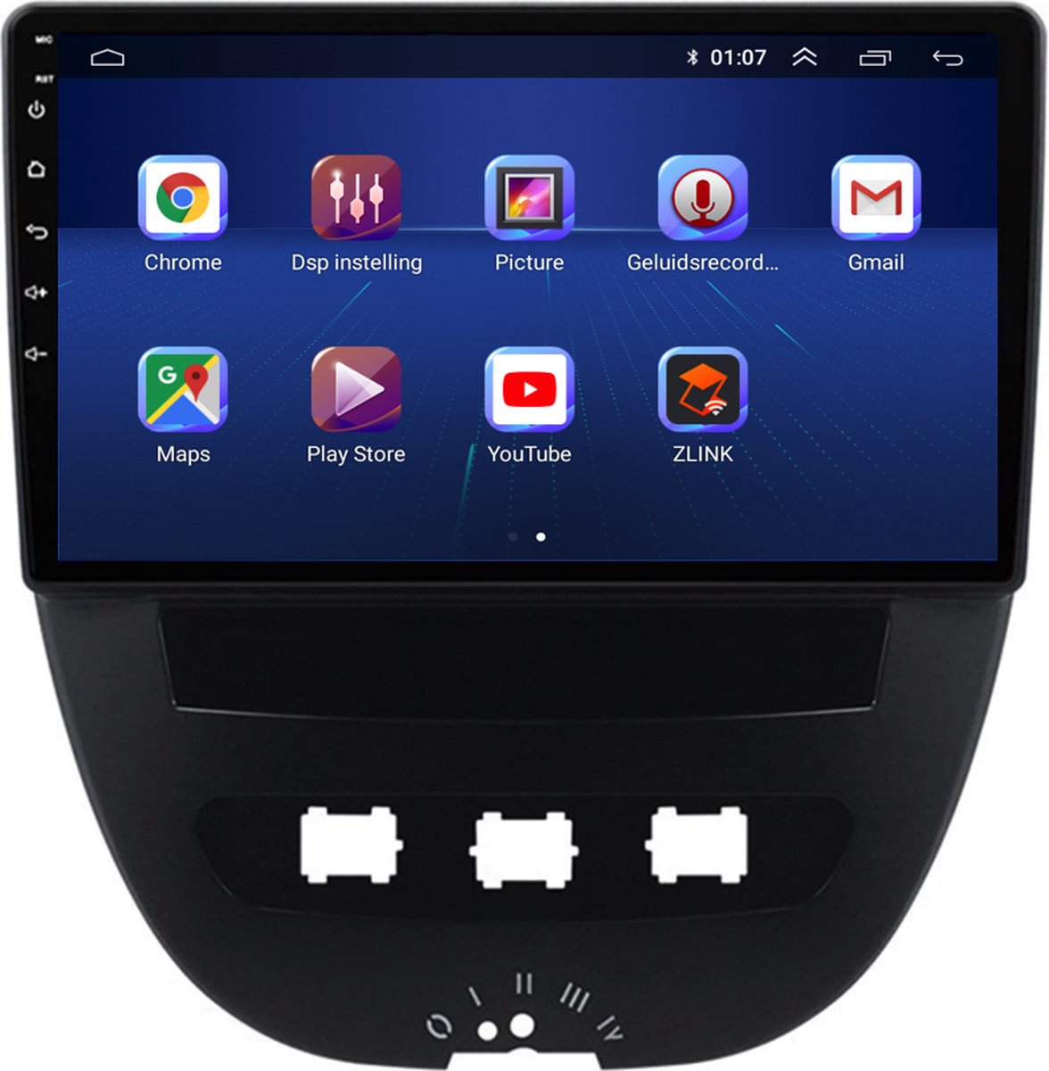 Toyota Aygo Citroen C1 Android 11 Multimedia Autoradio Navigatie Bluetooth CarPlay WiFi