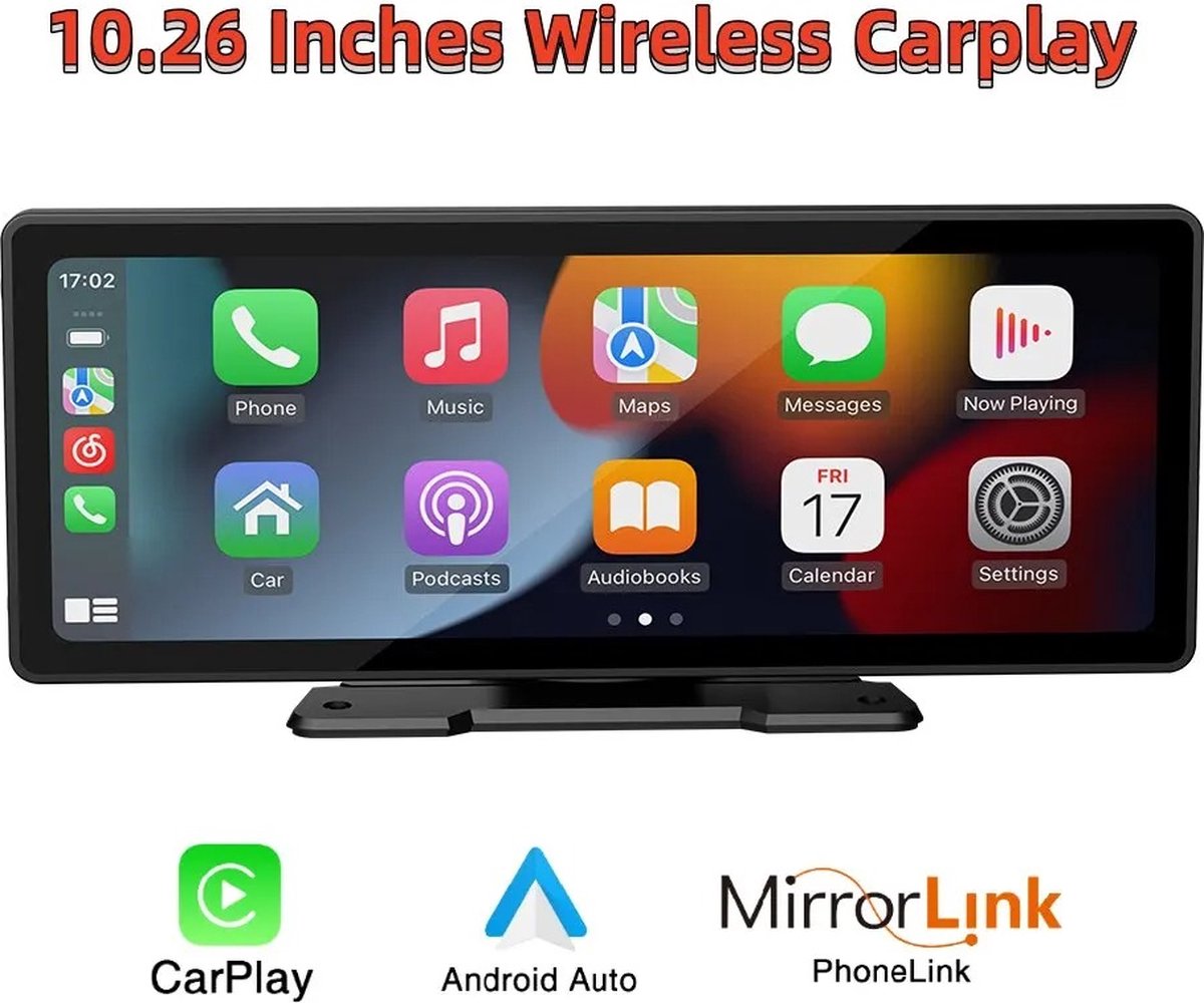 Carplay Scherm - Carplay Dongle - Carplay Apple - Carplay Android - Carplay Draadloos - Car Play - Carplay Dongle Apple - Carplay Dongle Android - Zonder Camera - Autoradio - Multimedia Scherm - Wifi Videospeler - Universeel Scherm - Bluetooth