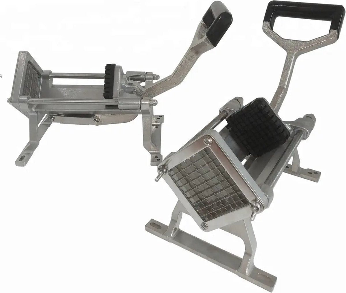 Professionele frietsnijder Aluminium - Stevig - Patat - 4 Opzetstukken - Partjes - Met noppen - Vlaamse friet - Franse frietjes - Normale patat - Groenten snijden