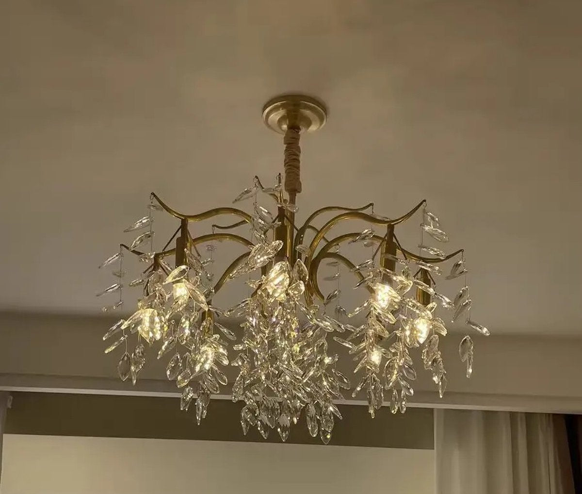 10 Arm Kroonluchter - Kristallen Kroonluchter - Goud - Hanglamp - Moderne Hanglamp - Woonkamerlamp - Moderne lamp