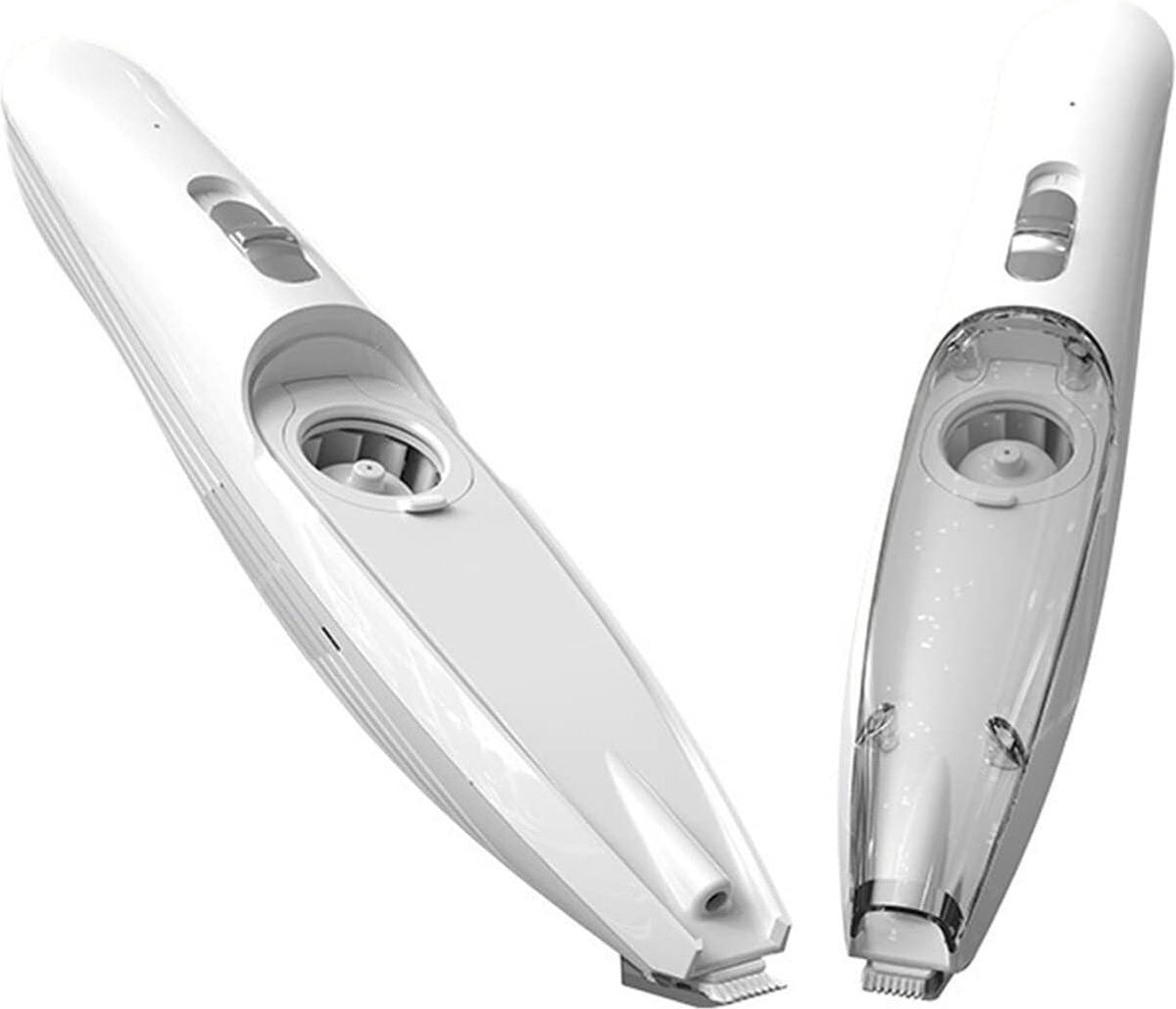 Electric dog paw fur vacuum trimmer with LED light - cordless pet clipper for dogs and cats - paws ears eyes face body