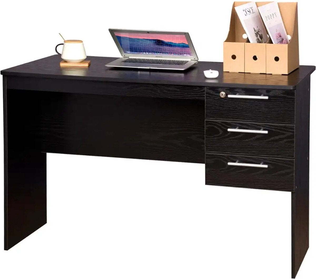 Simpel Bureau - Bureau - Luxe Bureau - Laptop Tafel - Vintage - Industrieel Bureau - Zwart