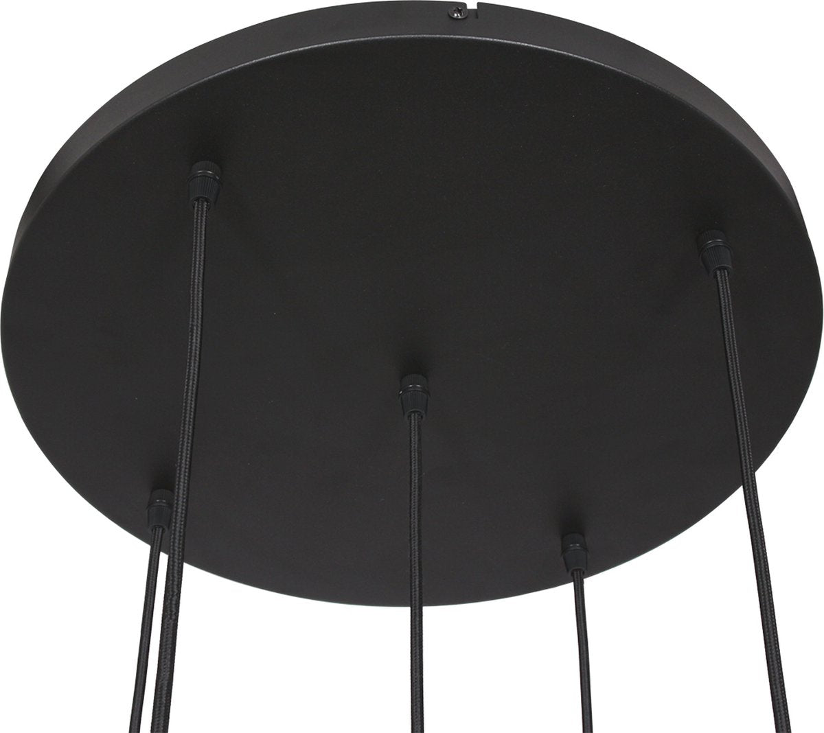 Glazen vide hanglamp Bollique | 5-lichts | amber / goud / zwart | glas / metaal | 350 cm lang | Ø 60 cm | eettafellamp | modern / sfeervol design