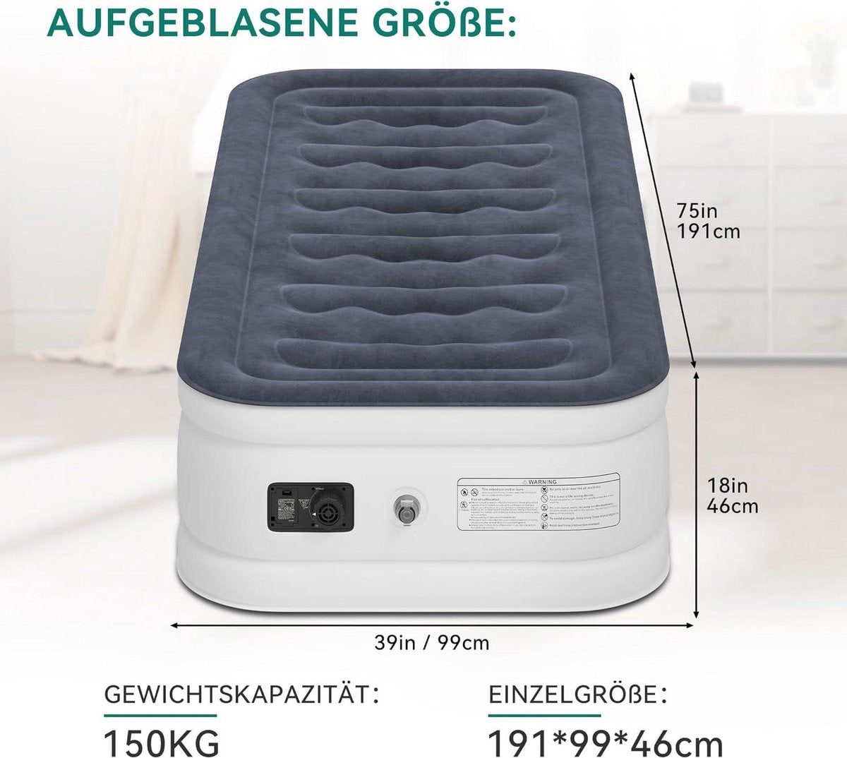 Luchtmatras Zelfopblazend met Geïntegreerde Elektrische Pomp - Opblaasbaar Bed voor Kamperen en Gasten