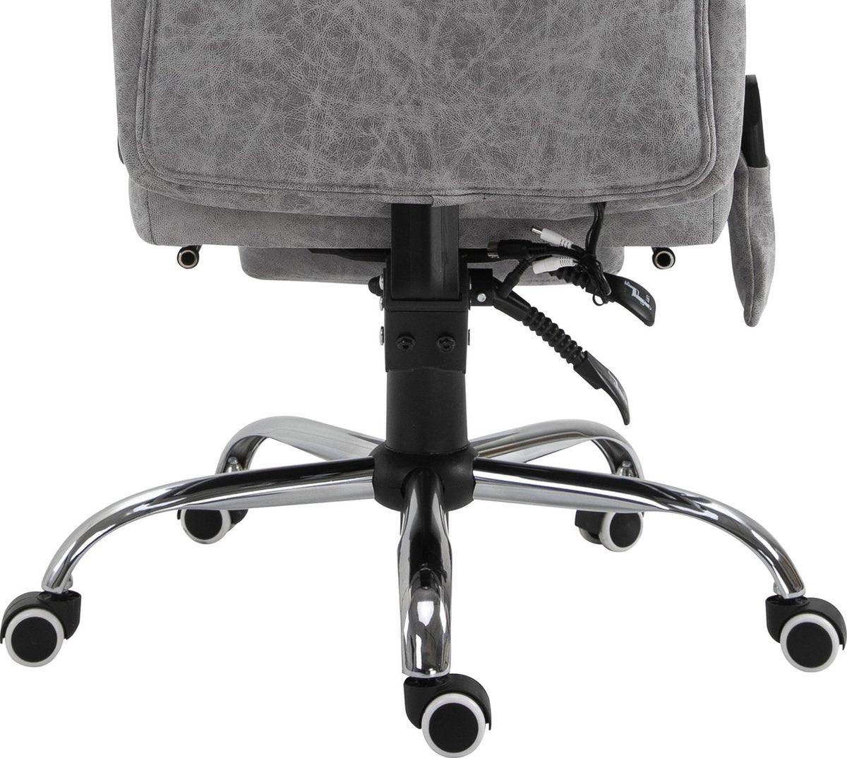 Office chair - Massage chair - Ergonomic office chair - Gaming chair - Heating function - Reclining function - Footrest - Grey