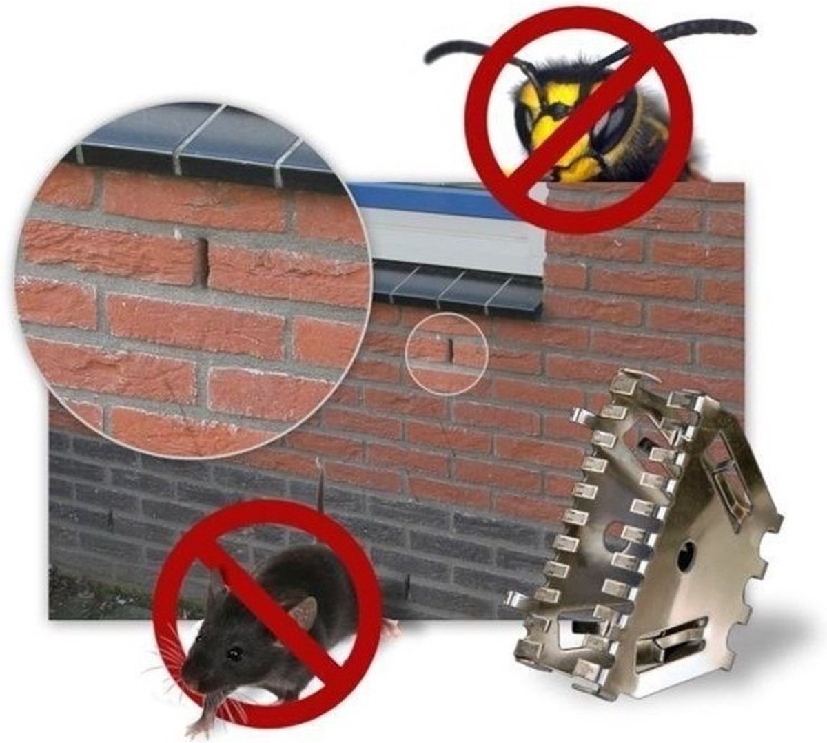 30x Bijenbekjes/stootvoegroosters antracietgrijs 5 cm/50 mm - RVS stootvoegbeschermers - Ongediertebestrijding voor de spouwmuur