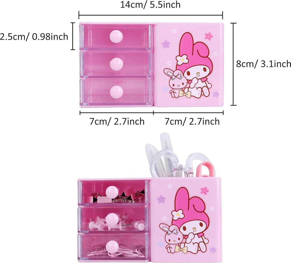 Cinnamoroll Bureau Kantoorbenodigdheden Container Penhouder - Schattige Potlood Beker Make-up Kwasten Houder Mini Doos