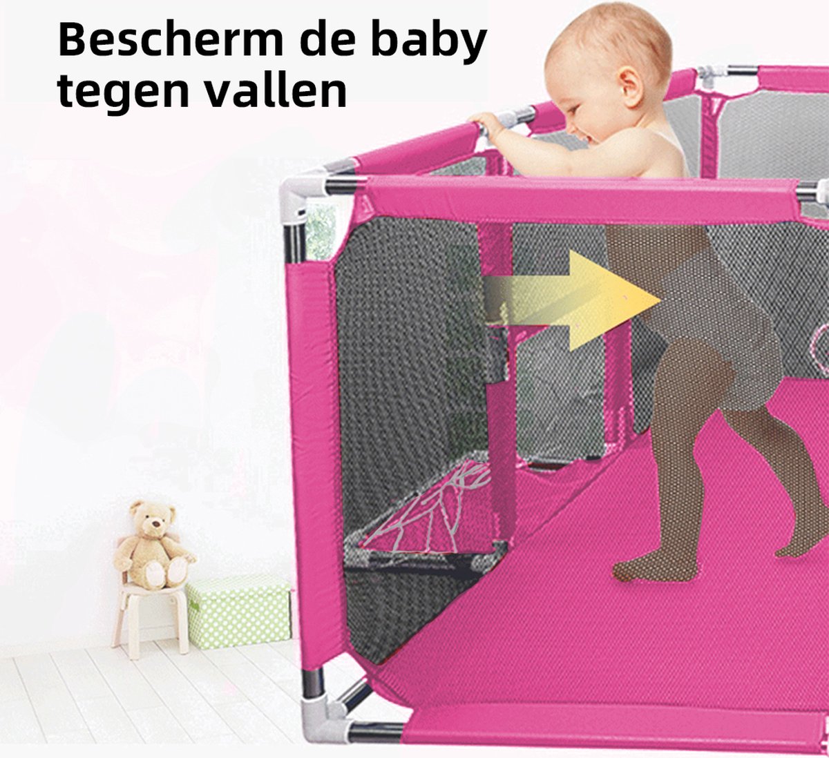Grondbox - Kinderbox - Baby Speelbox - Speelpen Kruipbox Speedbox -s Roze