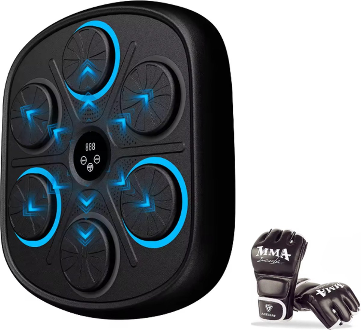 Muziek bokscomputer met MMA handschoenen - Intelligente bokszak - HD scherm - Bluetooth - Training op Niveau - Boksen - Sparren - Fitness - MMA