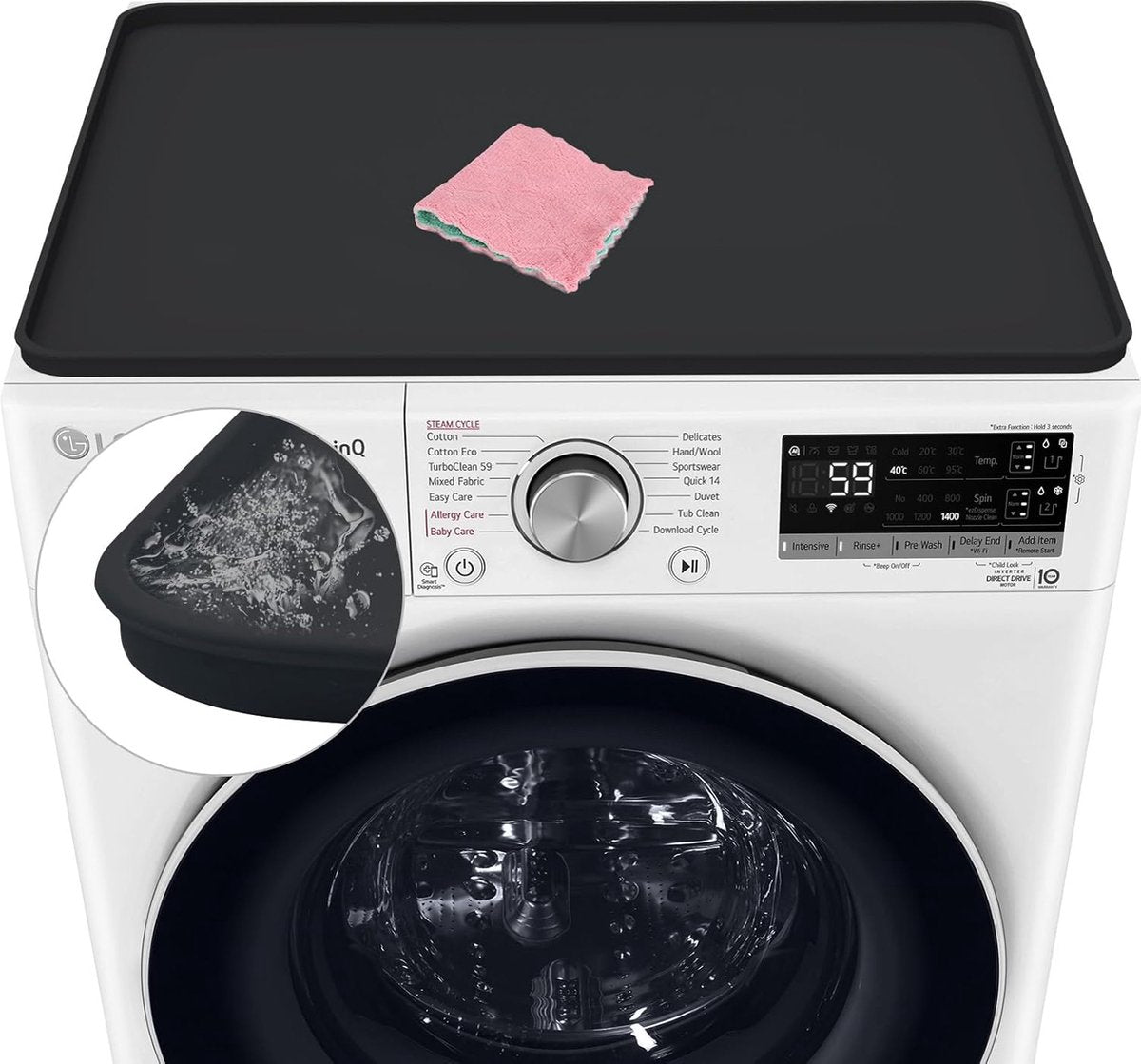 Wasmachinemat siliconen antislip wasmachine droger, wasmachinehoes 60x60 wasruimte keuken aanrecht badmat, rubberen waterdichte hoes deksel beschermende matten isolatiemat