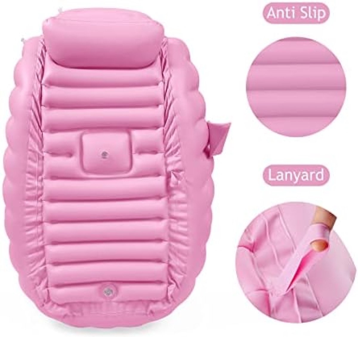 Inflatable baby bathtub, portable travel baby bath tub for infants, toddler bath with air pump, foldable non-slip shower tray, mini air swimming pool for newborns