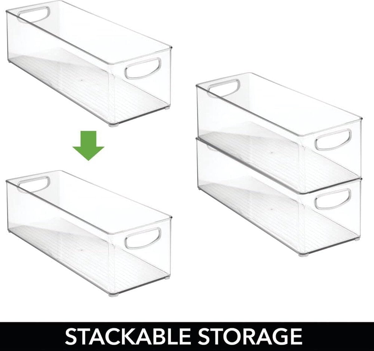 Opbergboxen - lade-organizer - voor kantoor, badkamer en keuken - voor cd's, dvd's of schrijfgerei - stapelbaar - transparant - set van 8