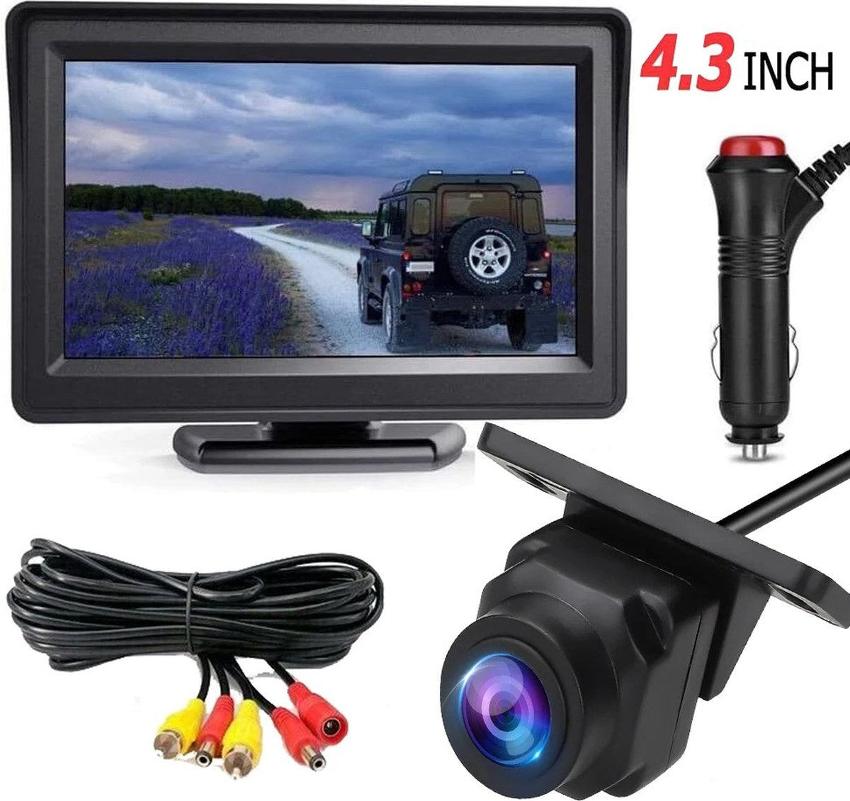 Achteruitrijcamera - Nachtzicht achteruitrijcamera - Achteruitrijcamera voor auto, camper, caravan, vrachtwagen - Waterdicht - Complete set