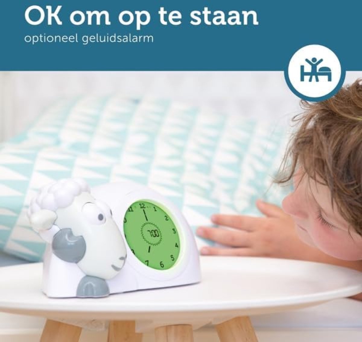 Equivera Slaaptrainer - Slaaptrainer Kinderen - Slaapwekker - Kinderwekker - Nachtlampje - Digitale Wekker