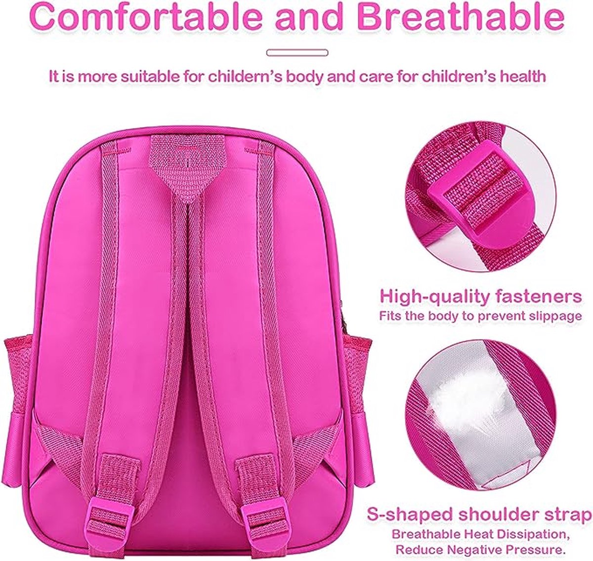 Kinderrugzak, schoolrugzak, grote schooltas voor meisjes, waterdicht, licht, kinderrugzak voor studenten 5+ jaar