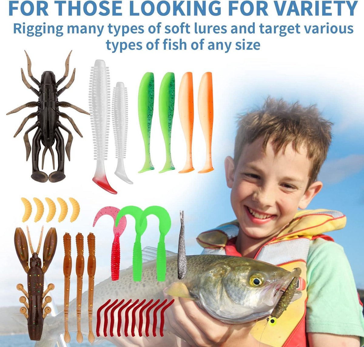 Vis Lokken Set met Tackle Box voor Snoek Baars Forel Makreel Kabeljauw Zee - Vis Accessoires Kit - Zachte Plastic Lokken Wormen Spinnerbaits - Crankbaits Jigs Hoofd Haken Visgerei -