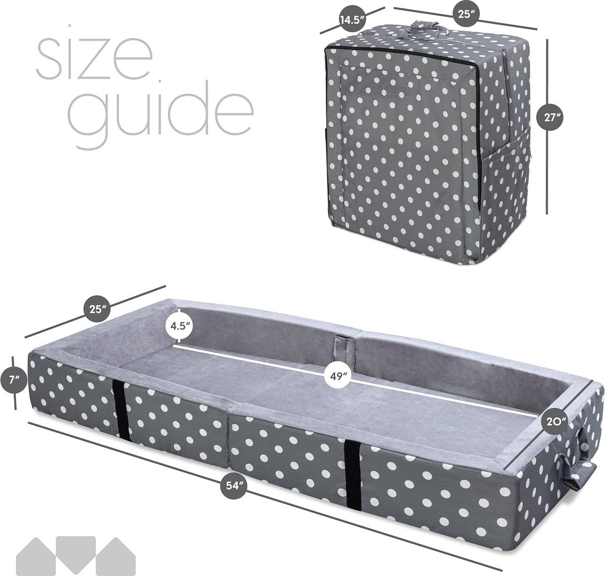 Travel Cot for Toddlers Portable Foldable with Bumpers - Co-Sleeper