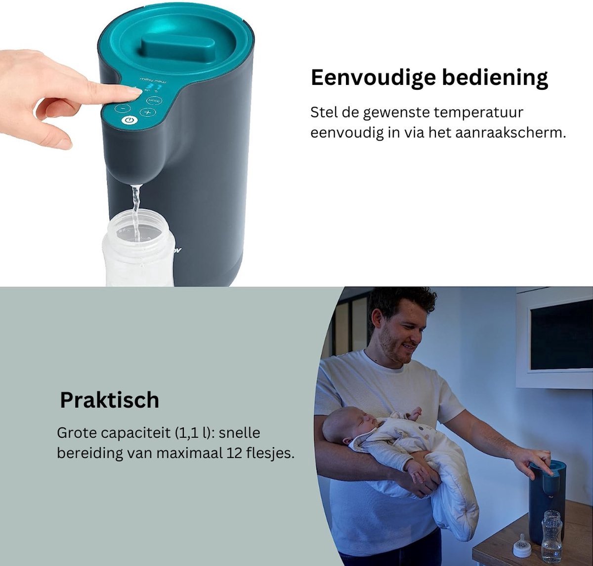 Baby Melk Machine - Flesvoeding Apparaat - Fles Maker - Milk Maker - Flessenwarmer - Flesverwarmer - 1.1L