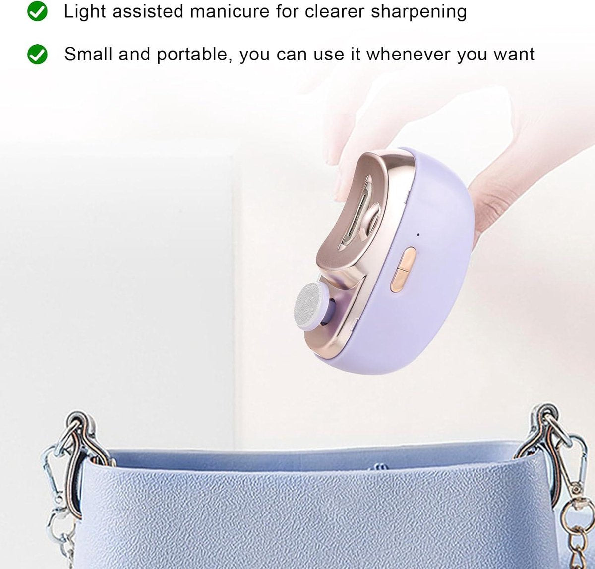 Automatic USB Electric Nail Clipper for Seniors and Adults - Purple