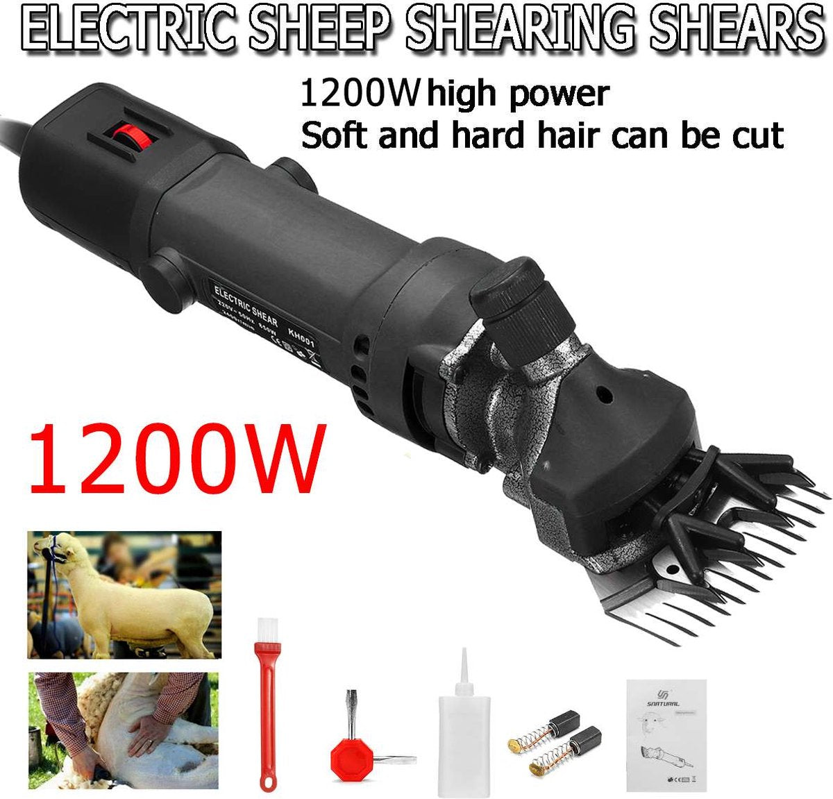 Sheep Clipper-Sheep Hair Clipper-1200W-13 Tanden zwart-schaapscheermachines