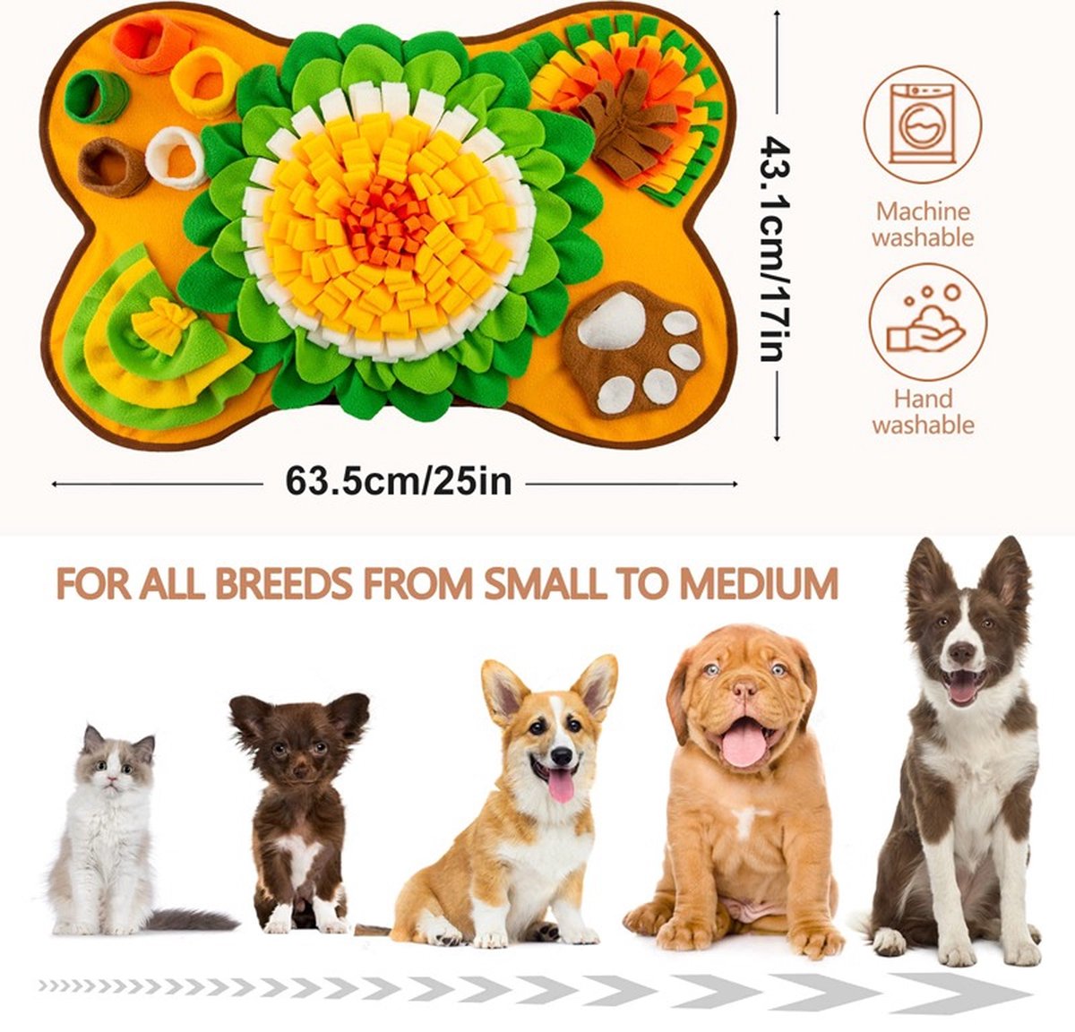 Benepaw Interactieve Hondenpuzzel Speelgoed Duurzame Huisdier Snuffelmat Puppy Training Trage Voeding Stimuleert Natuurlijk Foerageren