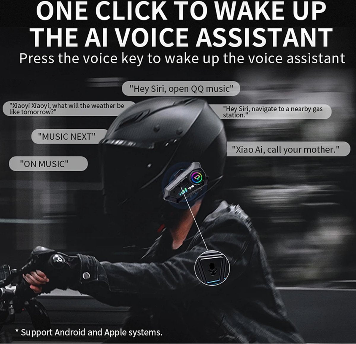 Motorhelm Headset - Helm Headset - Bluetooth Headset - Draadloze Oortelefoon - Waterdicht - Y10 Zachte MIC
