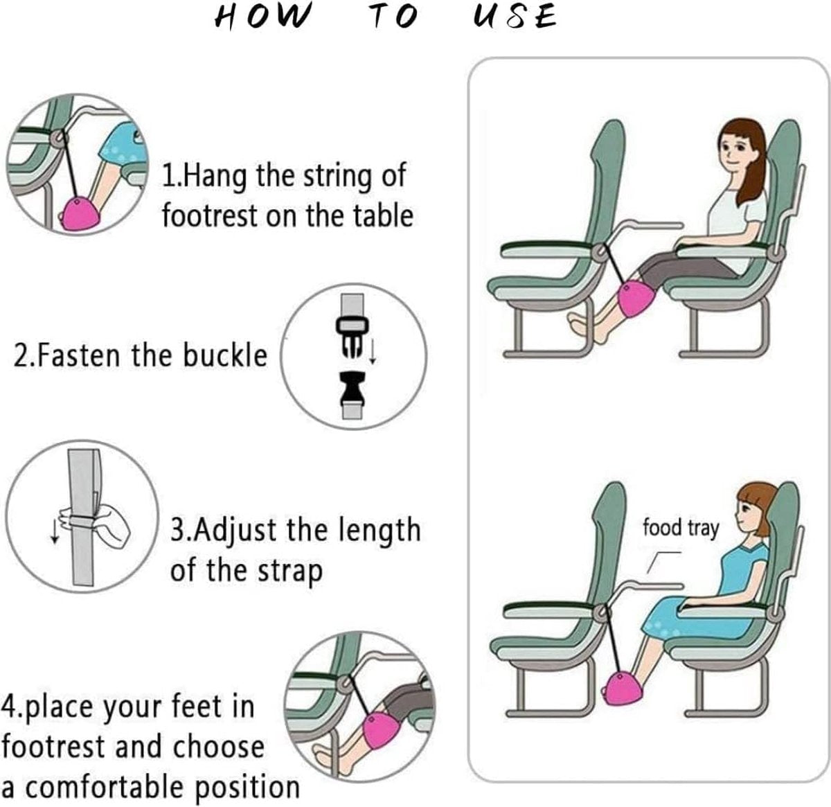Foot Hammock Airplane - Travel Footrest - Travel Accessory - Comfortable - Airplane Comfort