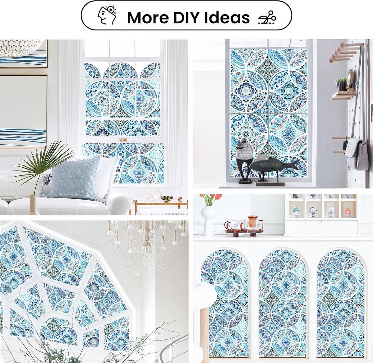 Privacy raamfolie - Niet-zelfklevende glas-in-loodfolie voor badkamer - Warmtewerend en UV-bestendig - 90 x 200 cm