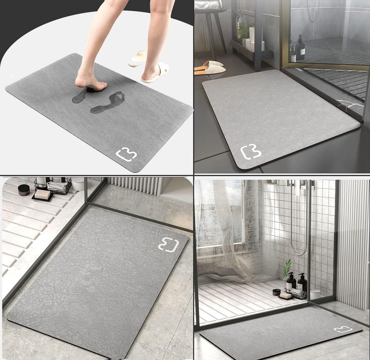 Lux Badmat, diatomeeënachtige super absorberende badmat sneldrogende antislip douchemat, bad stenen mat badkamer vloermat, machinewasbaar (beige, 50 x 80)