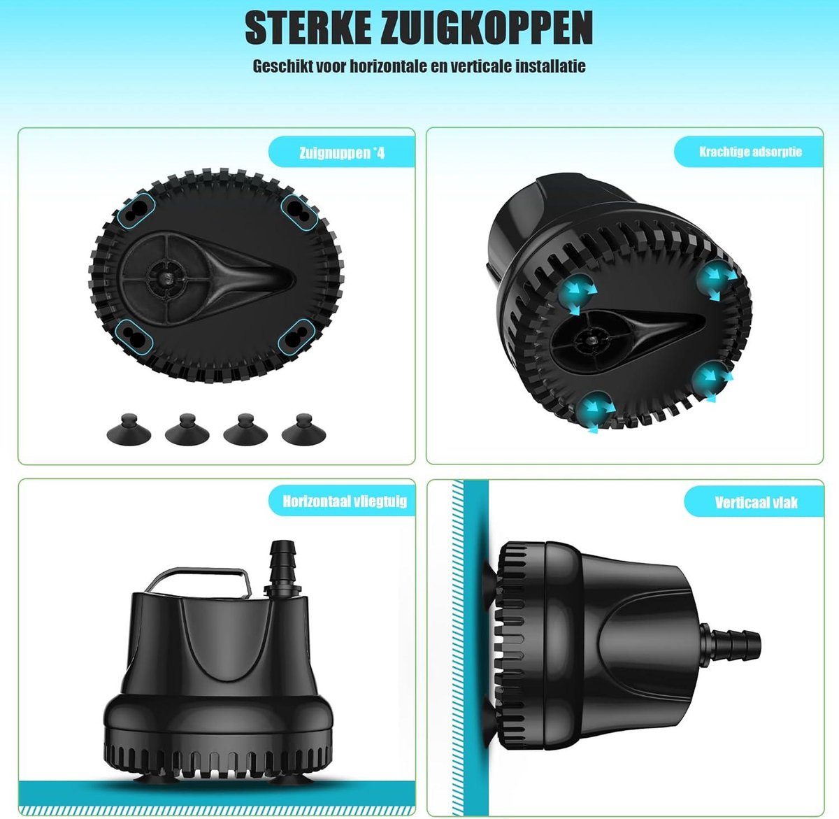 Mini submersible water pump 25W 1500L/h - fountain pool garden water fish tank aquarium - black