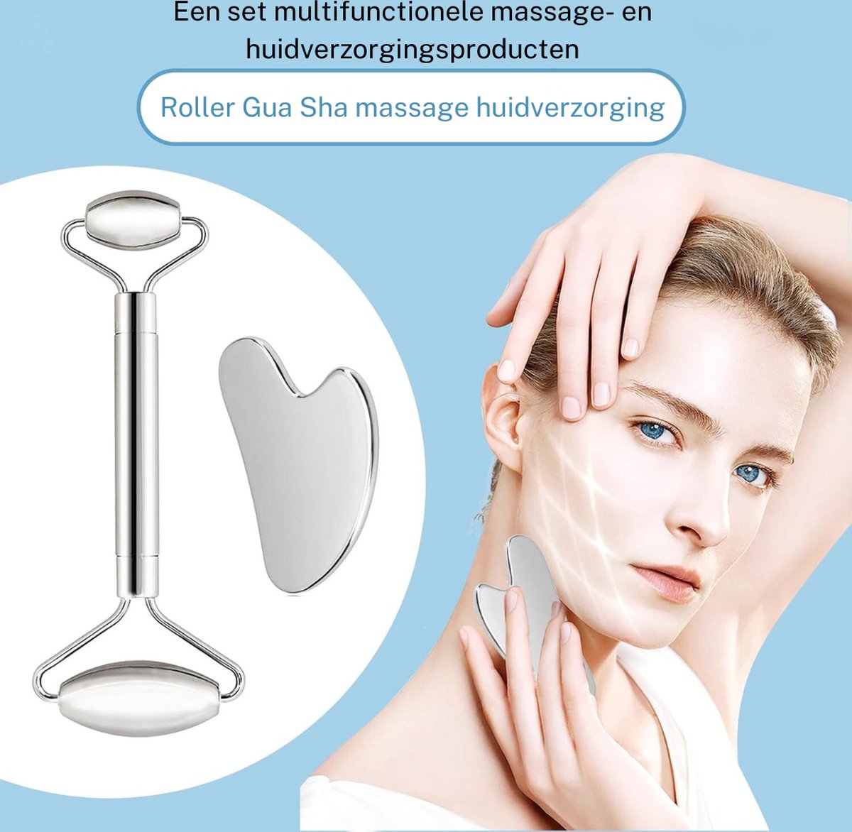 Gua Sha - Gezichtsverzorging - Steen - Jade - Geschikt Voor Ontspanning Van Het Gezicht