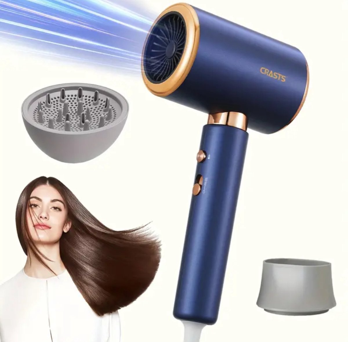 sinterklaas kerst cadeau Föhn Haarverzorgingsdroger Met Blauw Licht Warme En Koude Wind, Haardroger Met Diffuser