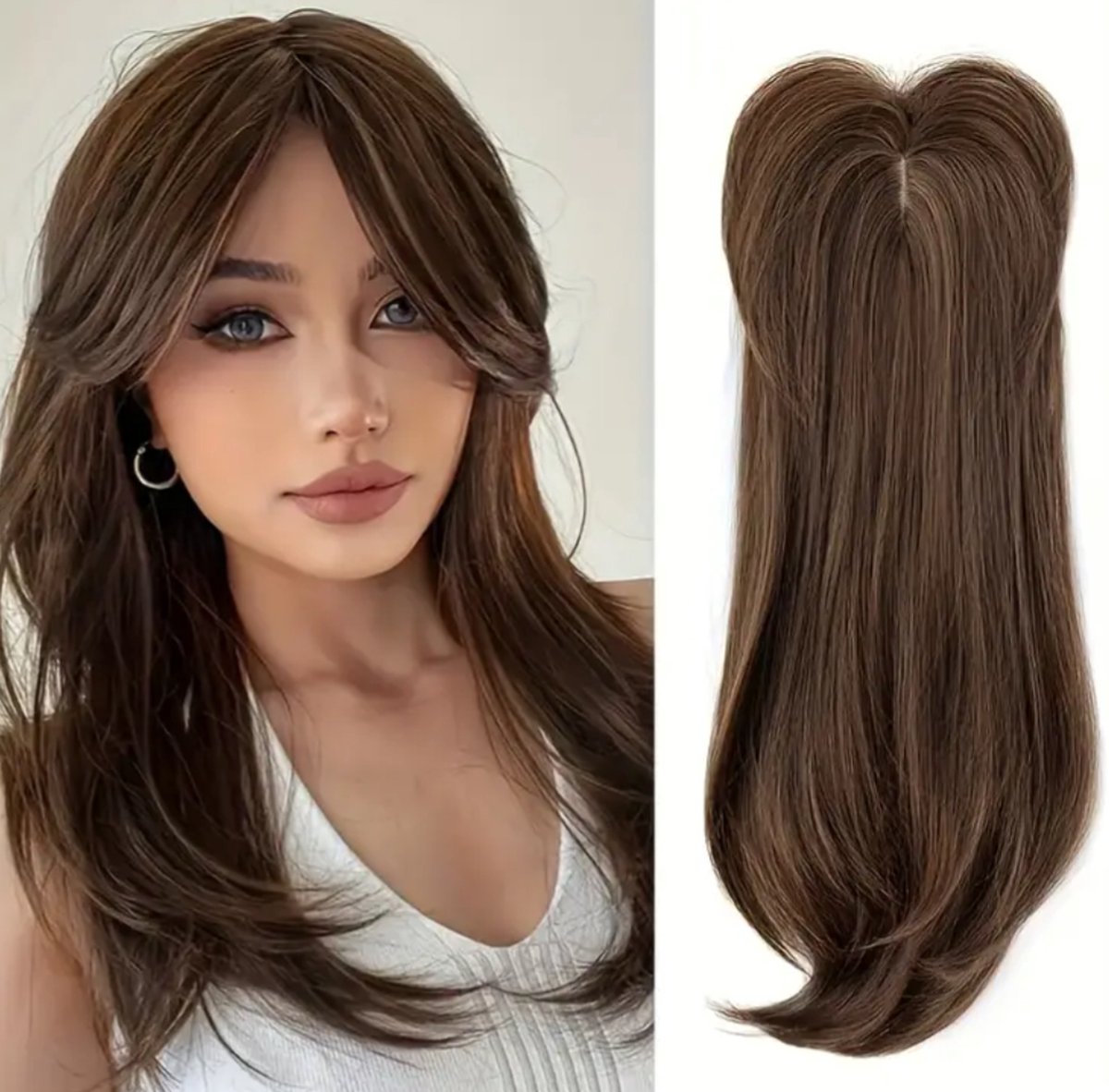 Sinterklaas kerst cadeau 55,88 cm Lange Gelaagde Haartopper - Natuurlijke Ombre Blond met Donkere Wortels - Hoogwaardige Vegan Haarstukken voor Direct Volume bij Dunner Wordend Haar - Stijlvolle Dames Haardelen