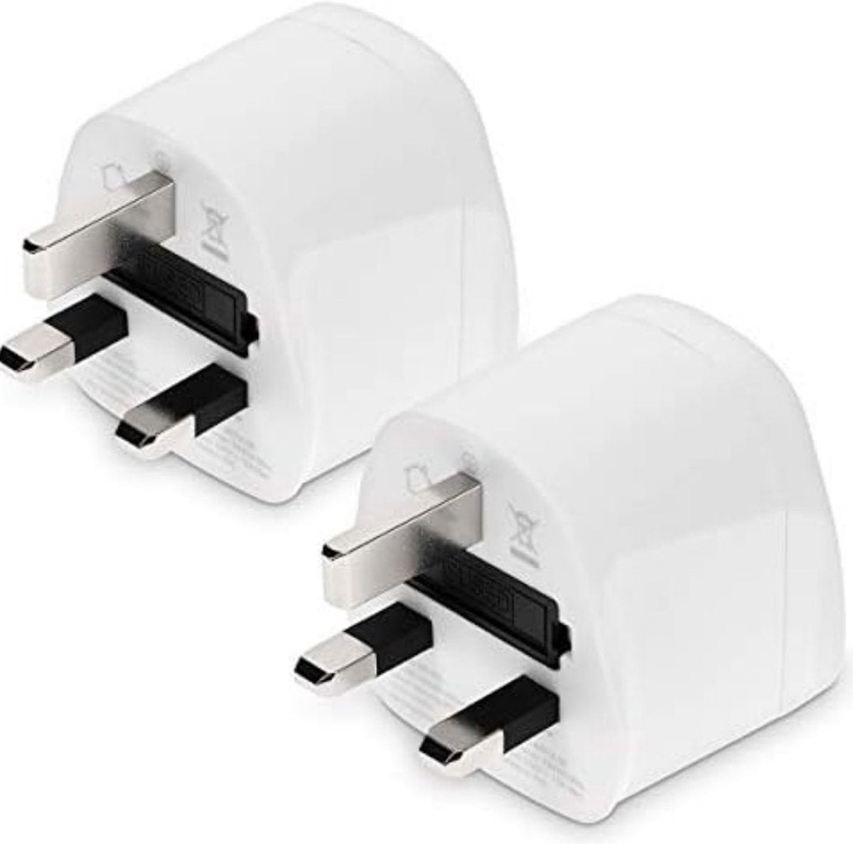 Travel Plug Type G - Travel Plug UK - World Travel Adapter Type G - White 2 Pieces