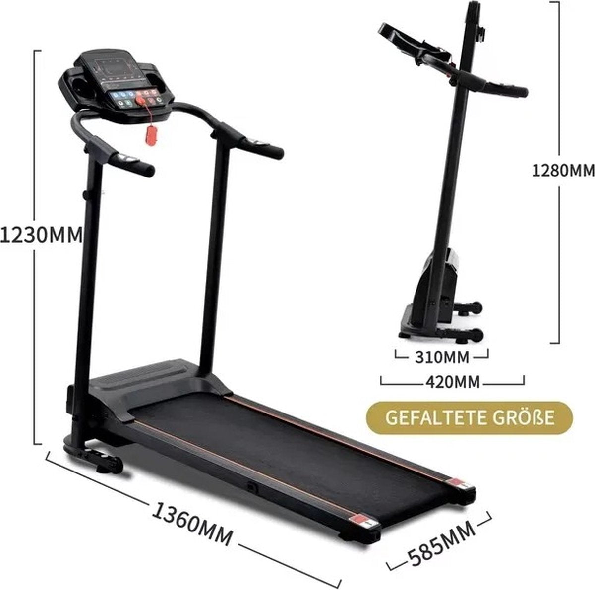 Mygroot - Loopband - Inklapbaar - 1-10.8km/u - Wandelband - Walking Pad - Opvouwbare Loopband - Treadmill - Grijs