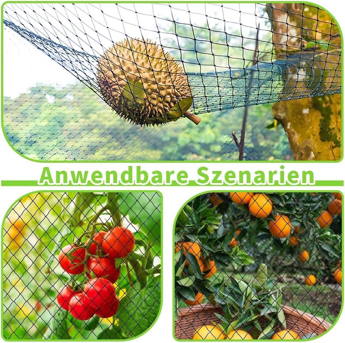 Bird Netting 7.5 m x 15 m - Chicken Run and Pond Netting - Suitable for Fruit Trees and Vegetables