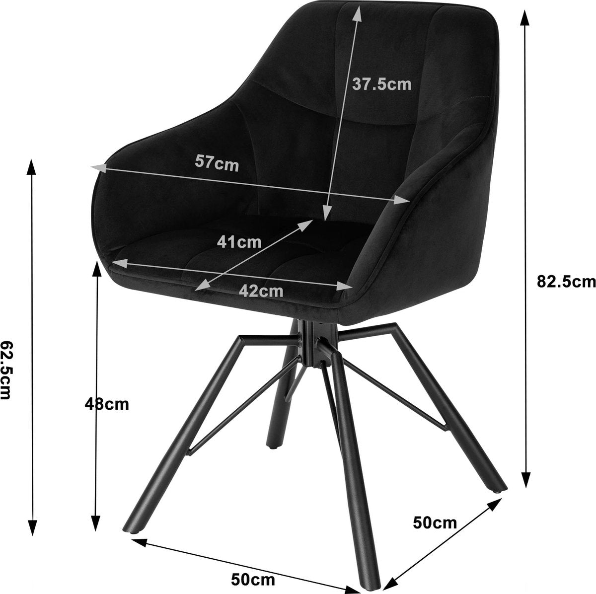 Luxury Chair - Office Chair - Armchair - Chair - Luxury Dining Chair - Lounge Chair - Black