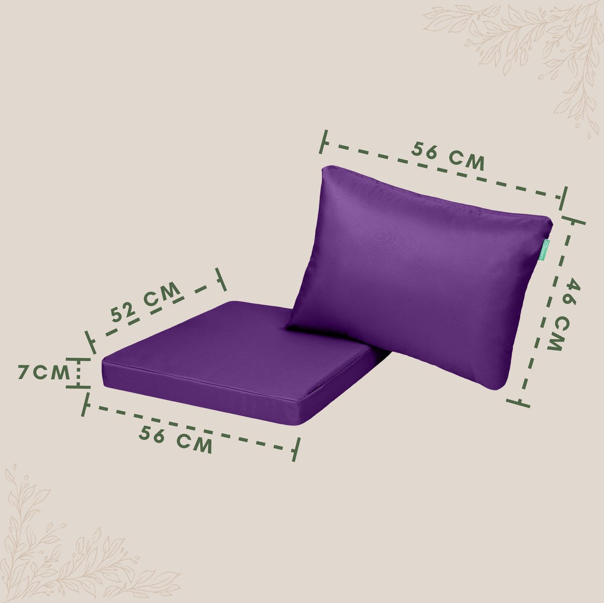Outdoor Zitkussens met Rugkussens - Tuinkussens - Waterbestendige Tuinzitkussens voor Rotan Stoelen - Tuinstoelkussen voor Terrasmeubilair